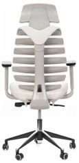 Mercury kancelárska stolička FISH BONES PDH šedý plast, smotanová 26-61, 3D podrúčky
