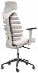 Mercury kancelárska stolička FISH BONES PDH šedý plast, smotanová 26-61, 3D podrúčky