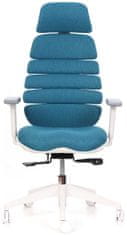 Mercury Kancelárska stolička SPINE s PDH biely plast tyrkysová LS2-23