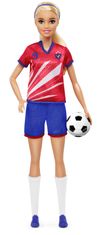 Mattel Barbie Futbalová bábika - Barbie v červenom drese HCN17