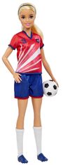 Mattel Barbie Fotbalová panenka - Barbie v červeném dresu HCN17