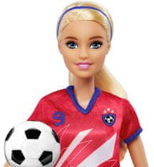 Mattel Barbie Futbalová bábika - Barbie v červenom drese HCN17
