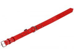 DINO Červený kožený obojok so špicami, obojok pre psa 40mm/57cm 
