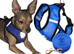 WOWO Postroj pre psa bez tlaku, reflexný, nastaviteľný, ľahký s XL vodítkom
