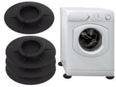 WOWO Čierne Antivibračné Gumené Podložky pre Práčky a Umývačky Riadu, 4 kusy