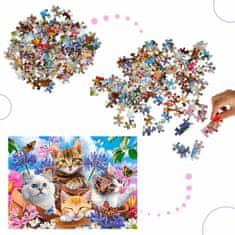 WOWO Puzzle Skladačka Castorland Mačiatka s Kvetmi - 120 Dielikov, Vhodné pre Deti 6+ rokov