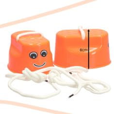 WOWO Oranžové Detské Skákacie Chodúle - Balančné Dreváky, 2 Kusy