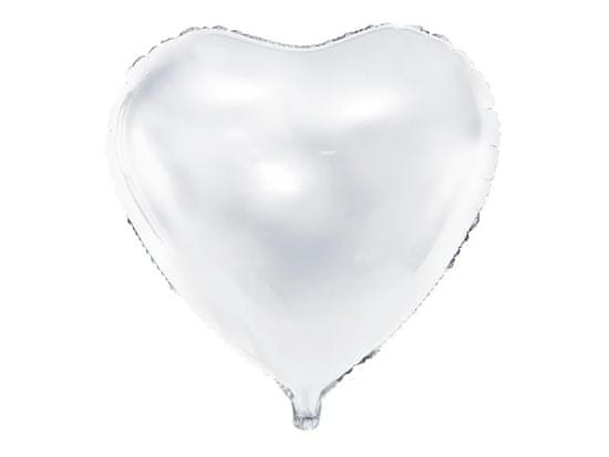 WOWO Biely Fóliový Balón v Tvare Srdca, 45 cm