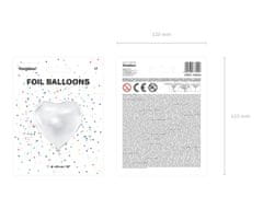 WOWO Biely Fóliový Balón v Tvare Srdca, 45 cm