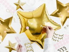 WOWO Zlatý Fóliový Balón vo forme Hviezdy, 48 cm