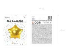 WOWO Zlatý Fóliový Balón vo forme Hviezdy, 48 cm