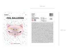 WOWO Ružový Fóliový Balónik v Tvare Mačiatka, Rozmery 48cm x 36cm