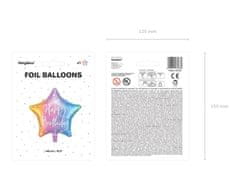 WOWO Farebný Fóliový Balónik Happy Birthday vo forme Hviezdy, 40 cm