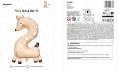 WOWO Fóliový Narodeninový Balón s Motívom Jelena a Číslom 2 - Rozmery 50x88 cm
