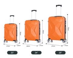 Sada kufrov Saphir Orange 3-set