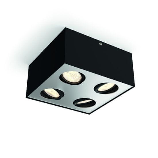 Philips LED Bodové svietidlo Philips Box 50494/30/P0 čierne 4x4,5W