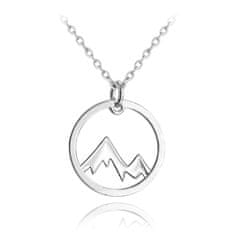 MINET Cestovateľský strieborný náhrdelník hory, JMAS0190SN45