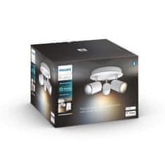Philips Hue White Ambiance Bodové kúpeľňové svietidlo Philips Adore BT 8719514340916 LED GU10 3x5W 3x350lm 2200-6500K IP44 230V, biele s diaľkovým ovládačom a Bluetooth