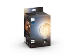 Philips Hue Bluetooth LED White Ambiance filamentová žiarovka Philips 8719514301542 E27 G125 7W 550lm 2200-4500K čierna, stmievateľná