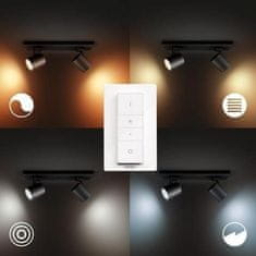 Philips Hue White Ambiance Bodové svietidlo Philips Runner BT 8719514338166 LED GU10 2x5W 2x350lm 2200-6500K 230V, čierne s diaľkovým ovládačom a Bluetooth