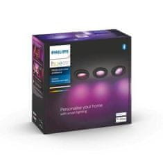 Philips Hue Bluetooth LED White and Color Ambiance set 3ks Zapustených bodových svietidiel Philips Centura 8719514342903 GU10 3x5,7W 3x350lm 2000-6500K RGB IP20 čierne, stmievateľné