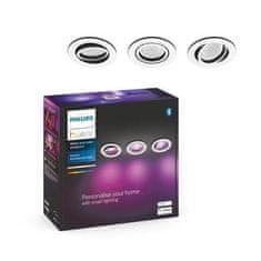 Philips Hue Bluetooth LED White and Color Ambiance set 3ks Zapustených bodových svietidiel Philips Centura 8719514342880 GU10 3x5,7W 3x350lm 2000-6500K RGB IP20 biele, stmievateľné