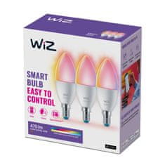 WiZ WiZ SET 3x LED žiarovka E14 C37 4,9 W 470lm 2200-6500K RGB IP20, stmievateľná