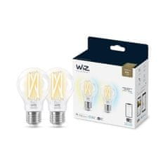 WiZ WiZ SET 2x LED žiarovka E27 A60 Filmant 7W (60W) 806lm 2700-6500K IP20, stmievateľné