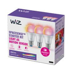 WiZ WiZ SET 3x LED žiarovka E27 A60 8,8 W 806lm 2200-6500K RGB IP20, stmievateľná