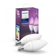 Philips Hue White and Color Ambiance Bluetooth LED žiarovka E14 set 2ks 8719514356719 2x4W 2x470lm 2000-6500K RGB