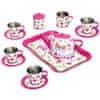 Bino Čajový set dětský růžový 14ks nádobíčko s tácem a konvicí