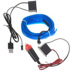 WOWO Modrá LED Páska Ambientného Osvetlenia pre Auto, 5m, 12V, USB