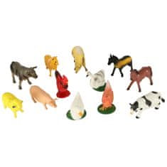 WOWO Kompletný Set Farmárskych Zvieratiek - Figúrky Kravy a Koňa, 12 Kusov