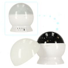 WOWO Biela Nočná Lampa s USB, 2v1 Hviezdicový Projektor