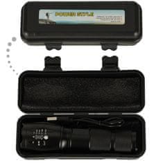 WOWO Výkonná USB Nabíjateľná LED Baterka 800 Lumenov s Zoomom - Vojenská Taktická