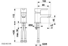 KFA armatura Granat stojanková umývadlová batéria, chróm + s výpustou (5522-815-00)