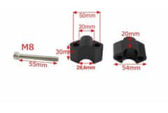 SEFIS Arc 20 navýšenie riadidel 28,6mm čierna