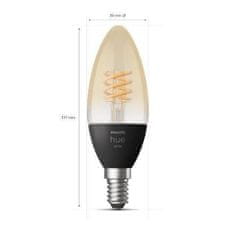 Philips Hue Bluetooth LED White filamentová žiarovka Philips sviečka 8719514302235 E14 4,5W 300lm 2100K čierna, stmievateľná