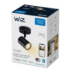 WiZ Stropné bodové svietidlo WiZ IMAGEO LED GU10 4,9 W 345lm 2700-6500K IP20 CRI90 čierne, stmievateľné