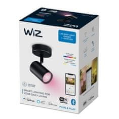 WiZ Stropné bodové svietidlo WiZ IMAGEO 8719514551930 LED GU10 4,9W 345lm 2200-6500K RGB IP20 CRI90 čierne, stmievateľné