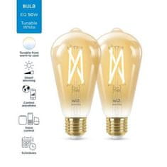 WiZ WiZ SET 2x LED žiarovka E27 ST64 Filmant amber 6,7W (50W) 640lm 2000-5000K IP20, stmievateľné