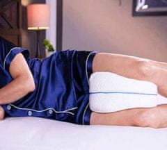 Netscroll Ergonomický vankúš na nohy a koleno - úľava od bolesti ischiasu, chrbta, bokov a kĺbov - klin z pamäťovej peny pre spánok na boku, podpora počas tehotenstva priedušný, pohodlný vankúš, GoodSleep