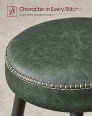 Artenat Barová stolička Faux (SET 2 ks), syntetická koža, 76 cm, zelená
