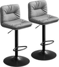 Artenat Barová stolička Ambush (SET 2 ks), syntetická koža, sivá