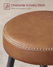 Artenat Barová stolička Faux (SET 2 ks), syntetická koža, 76 cm, hnedá