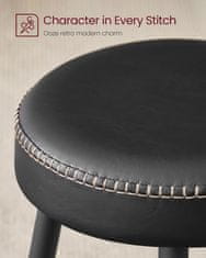 Artenat Barová stolička Faux (SET 2 ks), syntetická koža, 76 cm, čierna
