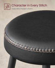 Artenat Barová stolička Faux (SET 2 ks), syntetická koža, 63 cm, čierna