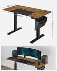 Artenat Pracovný stôl elektrický Gorgon, 140 cm, hnedá