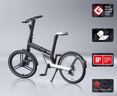 E-MOTION skladací designový elektrobicykel - ebike s vyberateľnou batériou, červeno - čierna farba 