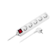 shumee Rebel 5-zásuvkový napájací predlžovací kábel s vypínačom. dĺžka: 1,5m